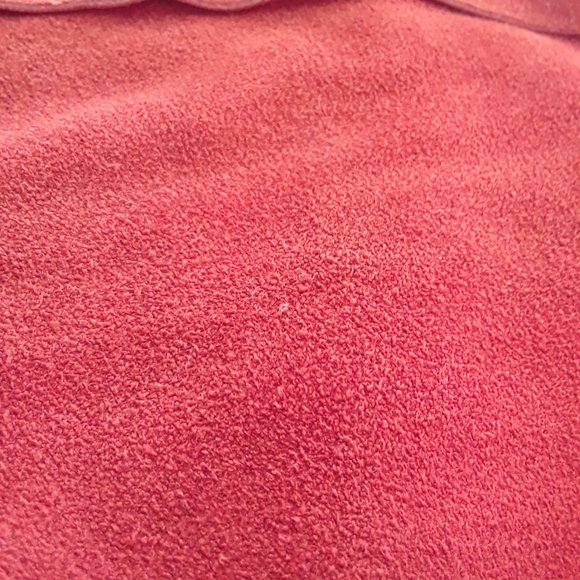 RARE Vintage 1970s Red Sun Faded Suede Fringe Vest Jacket - Picture 13 of 16